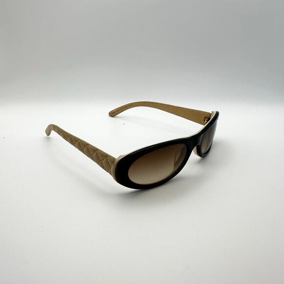 Chanel Leather Temple Beige Quilted Logo Y2K Oval Sunglasses 5129Q Color 71113 - Picture 11 of 11